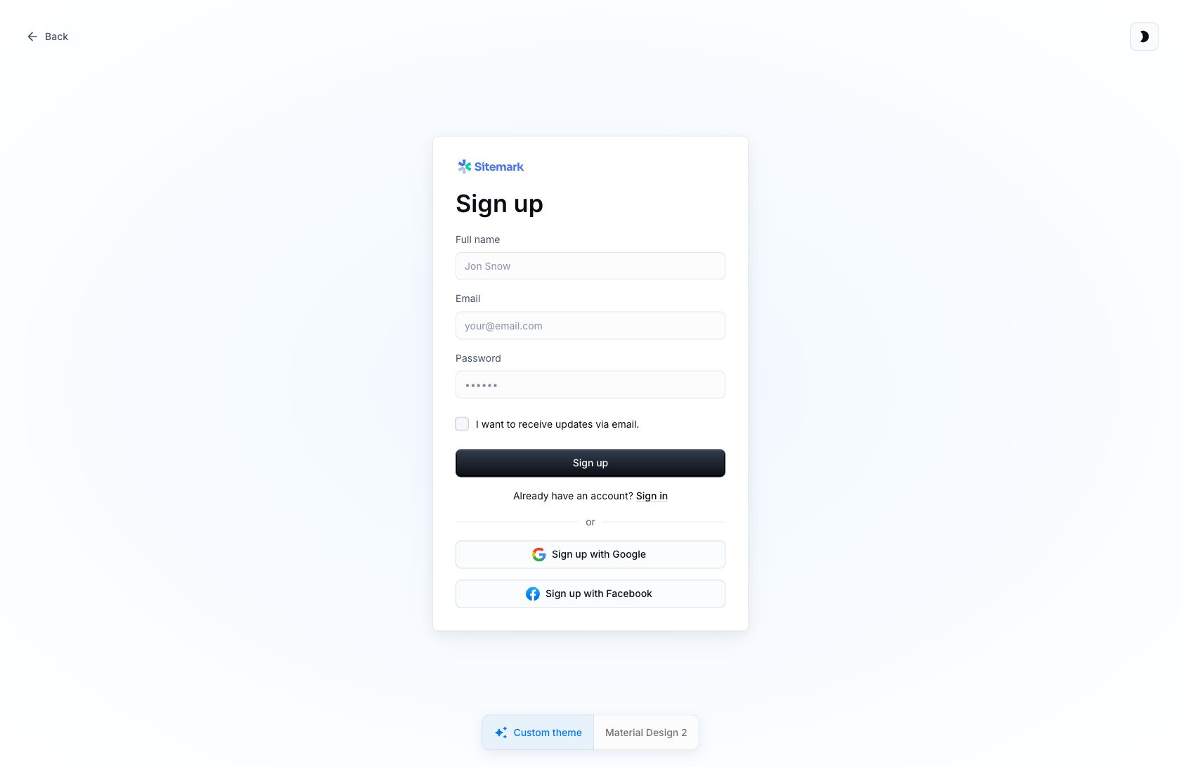 Sign-up